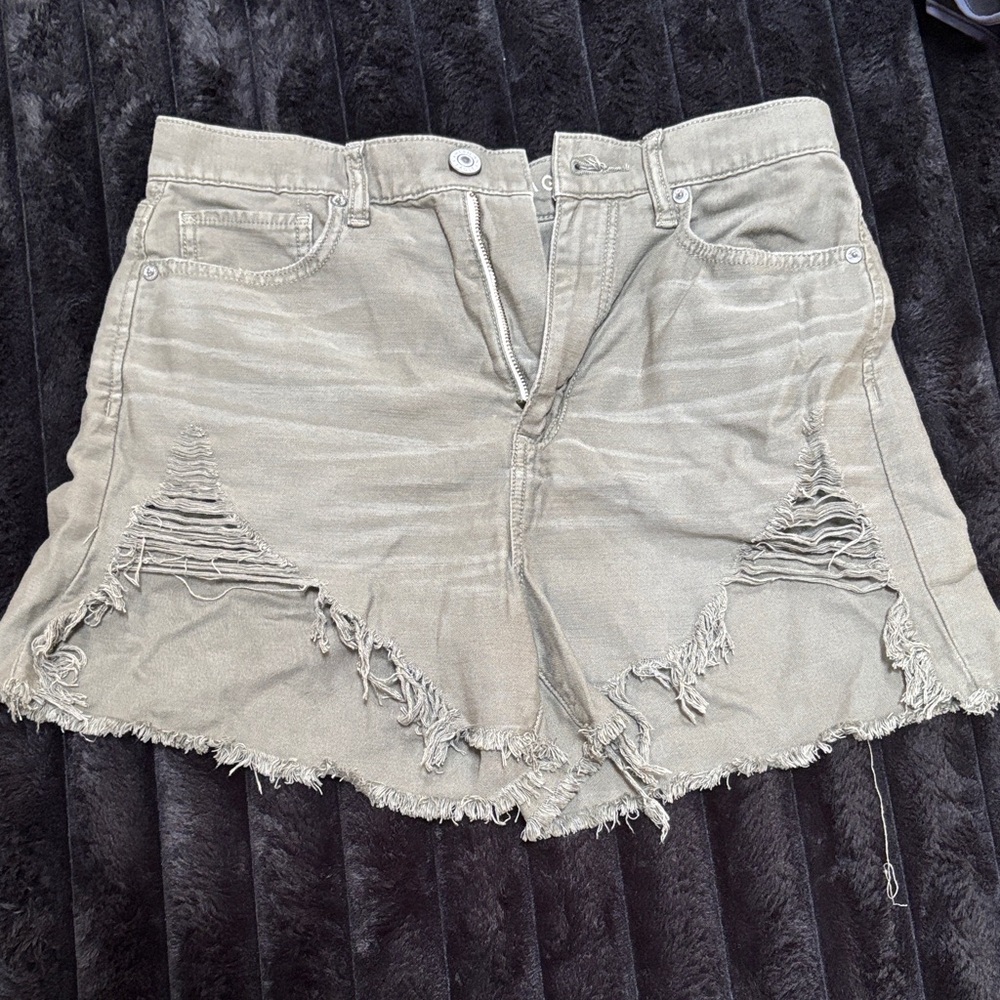 American Eagle Outfitters Distressed High Rise Mom Shorts